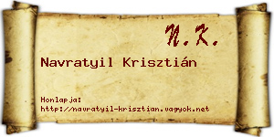 Navratyil Krisztián névjegykártya