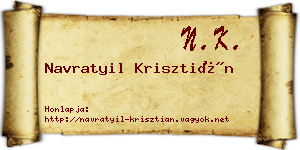 Navratyil Krisztián névjegykártya